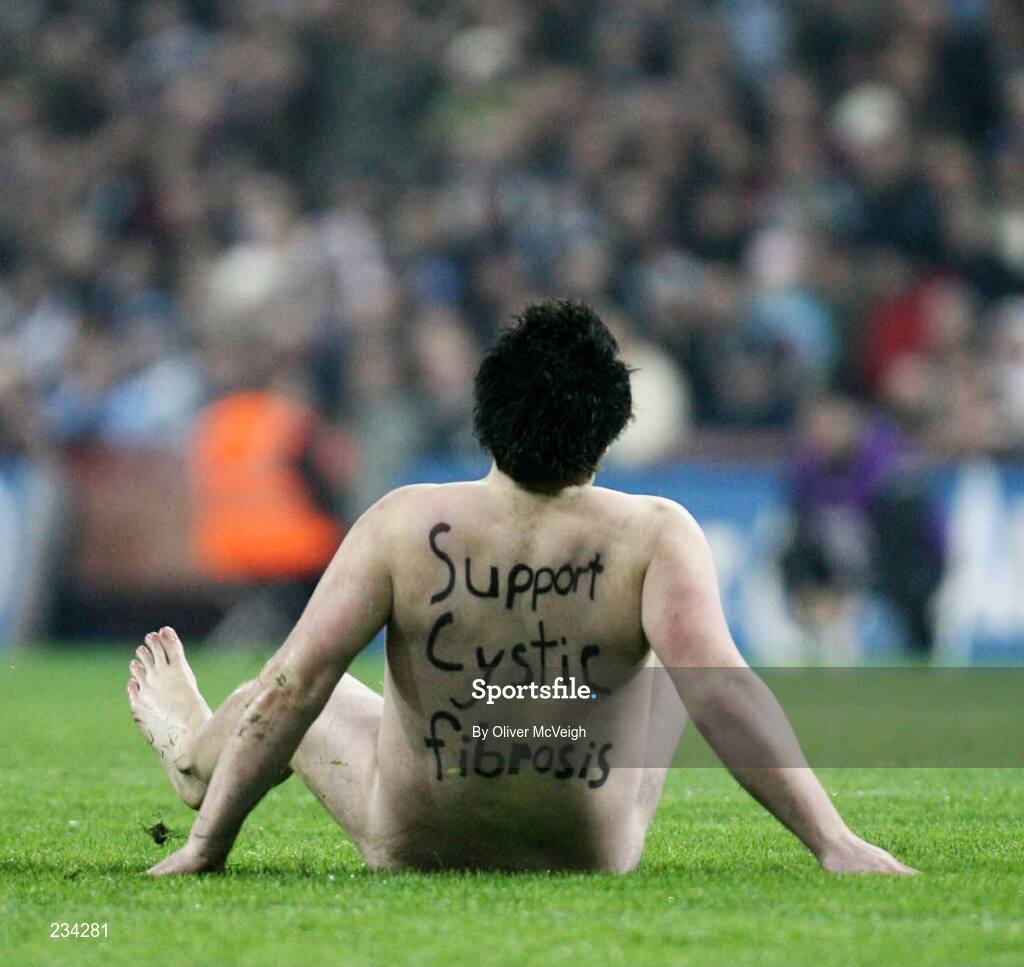 3 February 2007; A streaker on the pitch. Allianz NFL Division 1A, Dublin v Tyrone, Croke Park, Dublin. Picture credit: Oliver McVeigh / SPORTSFILE