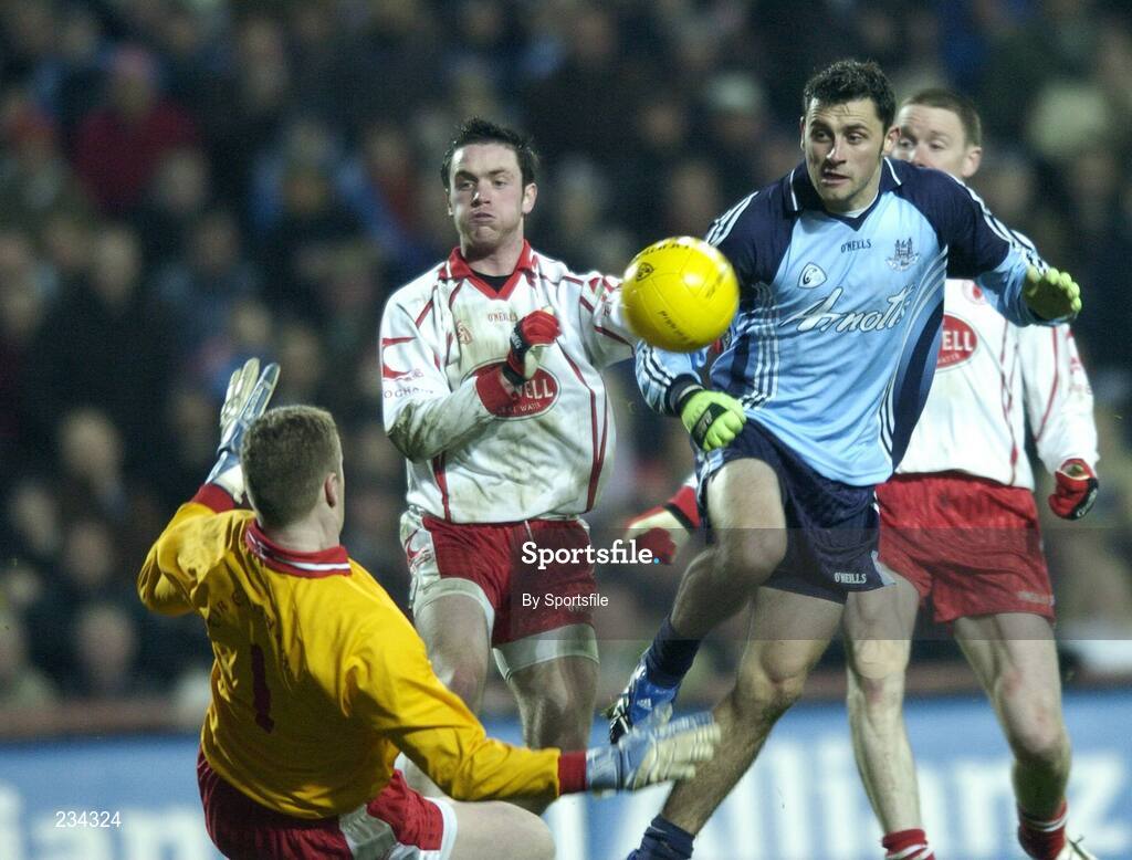 3 February 2007; Alan Brogan, Dublin, after a shot on goal against Tyrone. Allianz NFL Division 1A, Dublin v Tyrone, Croke Park, Dublin. Photo by Sportsfile *** Local Caption ***