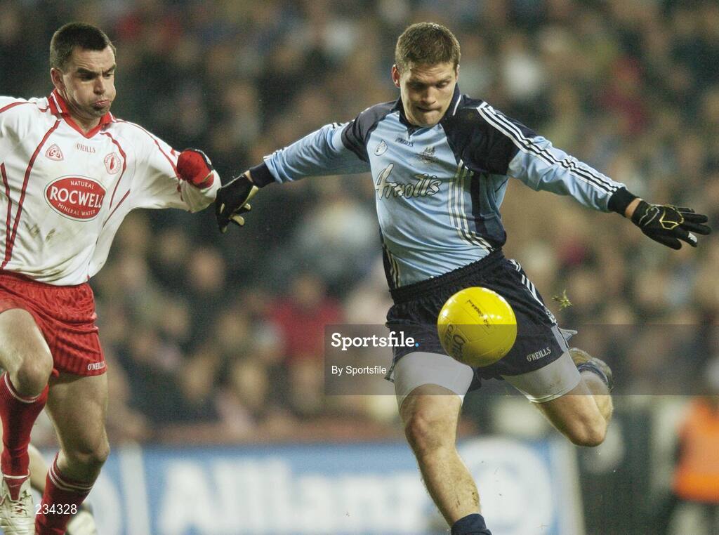 3 February 2007; Conal Keaney, Dublin, in action against Ryan McMenamin, Tyrone. Allianz NFL Division 1A, Dublin v Tyrone, Croke Park, Dublin. Photo by Sportsfile *** Local Caption ***