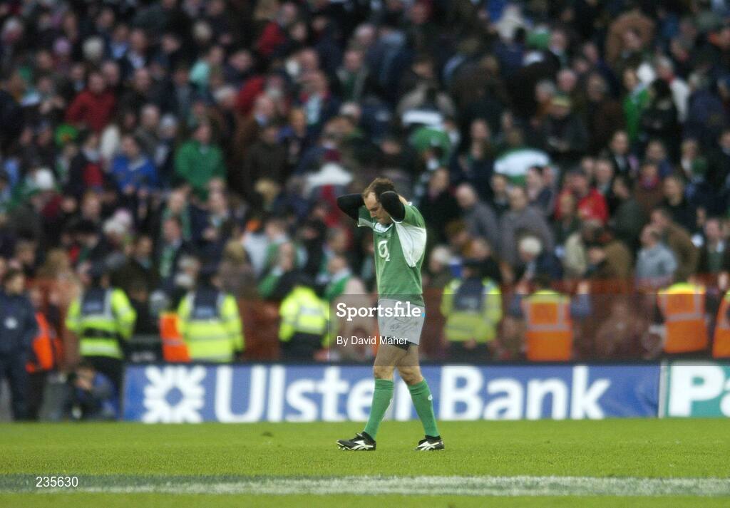 11 February 2007; Ireland's Girvan Dempsey dejected at the end of the game. RBS Six Nations Rugby Championship, Ireland v France, Croke Park, Dublin. Picture Credit: David Maher / SPORTSFILE
