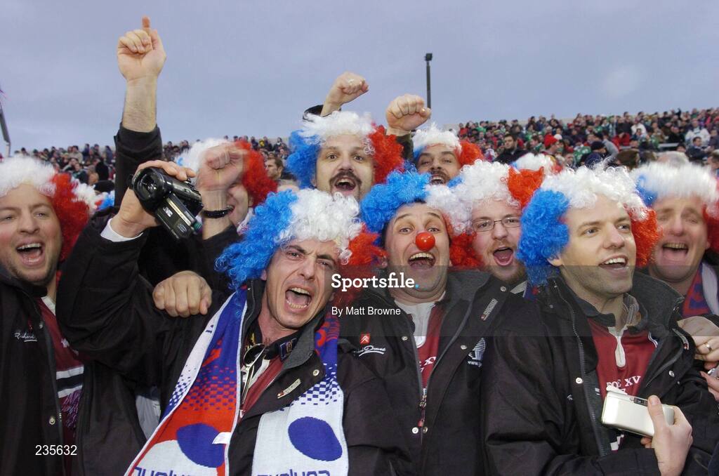 11 February 2007; French fans celebrate after the final whistle. RBS Six Nations Rugby Championship, Ireland v France, Croke Park, Dublin. Picture Credit: Matt Browne / SPORTSFILE