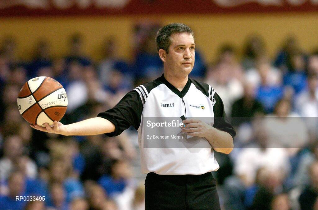 28 January 2007; Paul Dempsey, Referee. Men's Superleague National Cup Final, Abrakebabra Tigers, Tralee, Co. Kerry v UCC Demons, Cork, National Basketball Arena, Tallaght, Dublin. Picture credit: Brendan Moran / SPORTSFILE