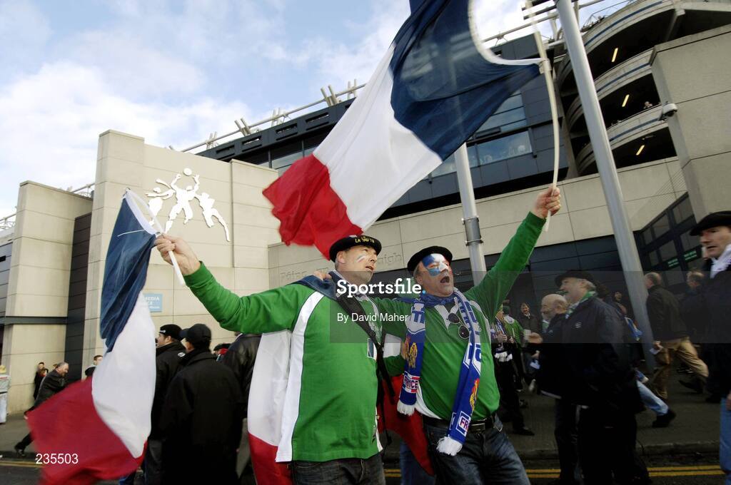 11 February 2007; French supporters outside Croke park before the game. RBS Six Nations Rugby Championship, Ireland v France, Croke Park, Dublin. Picture Credit: Ray McManus / SPORTSFILE