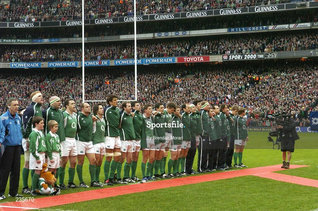 11 February 2007; The Ireland team lineup before the game. RBS Six Nations Rugby Championship, Ireland v France, Croke Park, Dublin. Picture Credit: Brendan Moran / SPORTSFILE