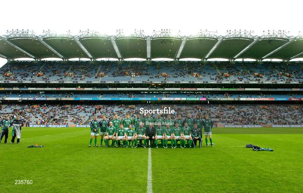 11 February 2007; The Irish rugby squad pose for a team photograph before the first rugby international game at Croke Park. RBS Six Nations Rugby Championship, Ireland v France, Croke Park, Dublin. Picture Credit: Brendan Moran / SPORTSFILE