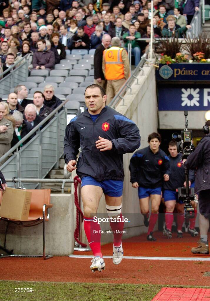 11 February 2007; French captain Raphael Ibanez leads his side onto the field before the game. RBS Six Nations Rugby Championship, Ireland v France, Croke Park, Dublin. Picture Credit: Brendan Moran / SPORTSFILE