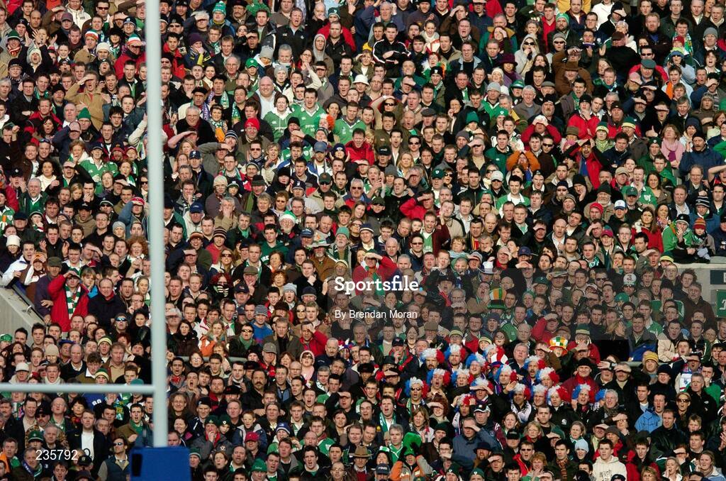 11 February 2007; Irish and French fans on Hill 16. RBS Six Nations Rugby Championship, Ireland v France, Croke Park, Dublin. Picture Credit: Brendan Moran / SPORTSFILE