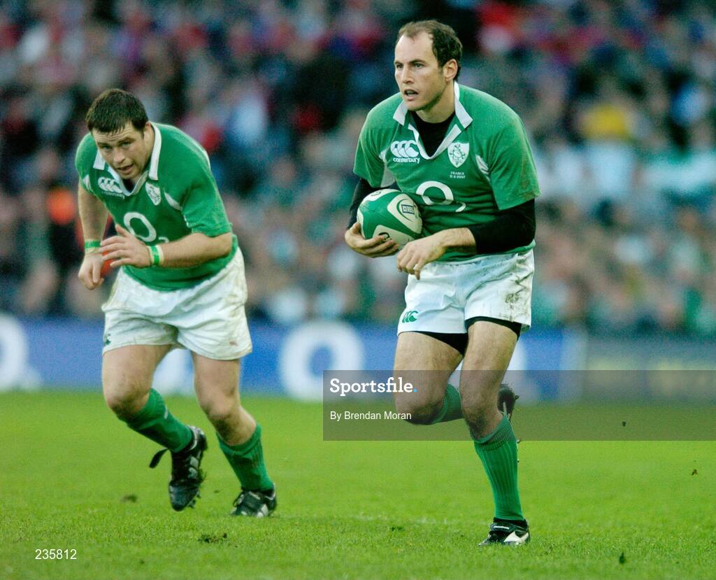 11 February 2007; Ireland's Girvan Dempsey and Marcus Horan, left. RBS Six Nations Rugby Championship, Ireland v France, Croke Park, Dublin. Picture Credit: Brendan Moran / SPORTSFILE