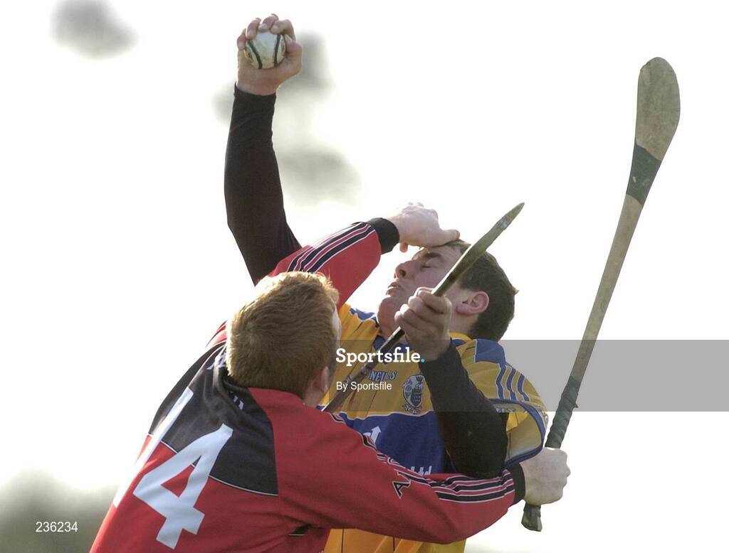 18 February 2007; Brian O'Connell, Clare, in action against Eoin McGuinness, Down. Allianz National Hurling League Division 1A, Round 1, Down v Clare, Portaferry, Down. Photo by Sportsfile *** Local Caption ***