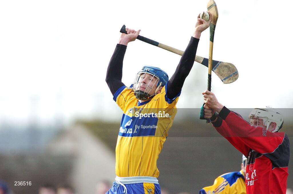 18 February 2007; Fergal Lynch, Clare, in action against Gabriel Clarke, Down. Allianz National Hurling League Division 1A, Round 1, Down v Clare, Portaferry, Down. Photo by Sportsfile