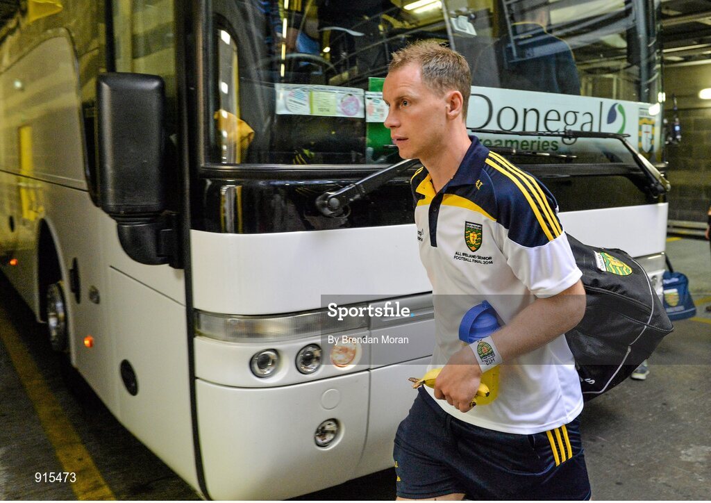 21 September 2014; Donegal's Anthony Thomspon arrives into the stadium ahead of the game. GAA Football All Ireland Senior Championship Final, Kerry v Donegal. Croke Park, Dublin. Picture credit: Brendan Moran / SPORTSFILE