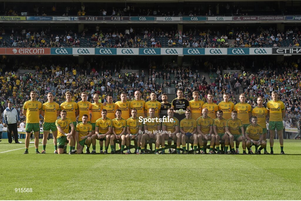 21 September 2014; The Donegal squad. GAA Football All Ireland Senior Championship Final, Kerry v Donegal. Croke Park, Dublin. Picture credit: Ray McManus / SPORTSFILE