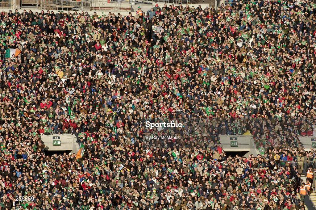 11 February 2007; A general view of supporters on Hill 16. RBS Six Nations Rugby Championship, Ireland v France, Croke Park, Dublin. Picture credit: Ray McManus / SPORTSFILE