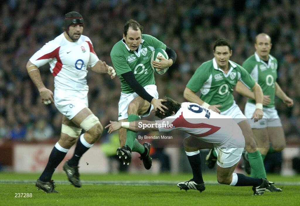 24 February 2007; Girvan Dempsey, Ireland, is tackled by Harry Ellis, England. RBS Six Nations Rugby Championship, Ireland v England, Croke Park, Dublin. Picture Credit: Brendan Moran / SPORTSFILE