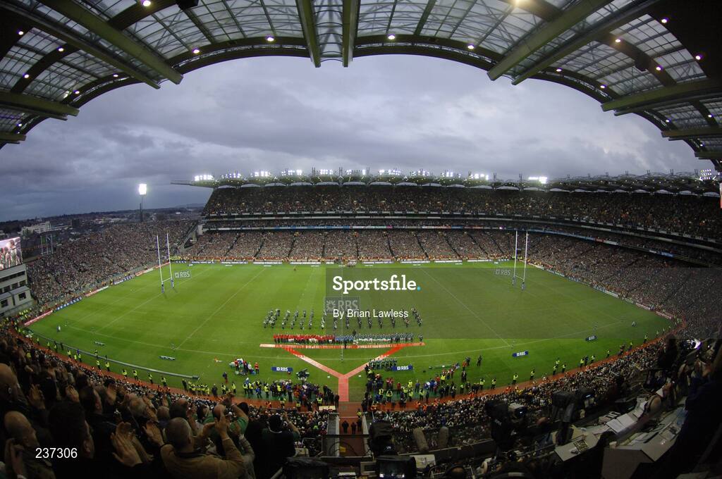 24 February 2007; A general view of Croke Park during the National Anthems. RBS Six Nations Rugby Championship, Ireland v England, Croke Park, Dublin. Picture Credit: Brian Lawless / SPORTSFILE