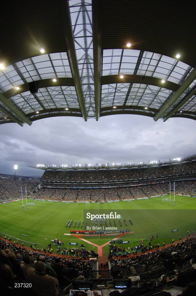24 February 2007; A general view of Croke Park during the National Anthems. RBS Six Nations Rugby Championship, Ireland v England, Croke Park, Dublin. Picture Credit: Brian Lawless / SPORTSFILE