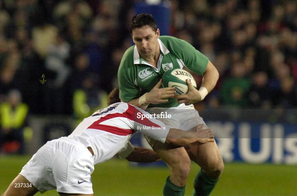 24 February 2007; Ireland's David Wallace is tackled by England's Jonny Wilkinson. RBS Six Nations Rugby Championship, Ireland v England, Croke Park, Dublin. Picture Credit: Matt Browne / SPORTSFILE