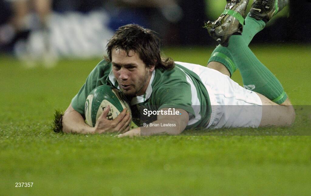 24 February 2007; Isaac Boss, Ireland, goes over for his side's fourth try. RBS Six Nations Rugby Championship, Ireland v England, Croke Park, Dublin. Picture credit: Brian Lawless / SPORTSFILE