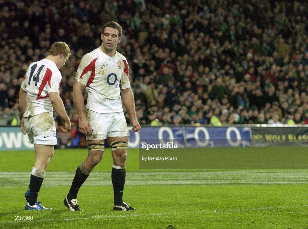 24 February 2007; England's Josh Lewsey, 14, and Joe Worsley look dejected late in the game. RBS Six Nations Rugby Championship, Ireland v England, Croke Park, Dublin. Picture Credit: Brendan Moran / SPORTSFILE