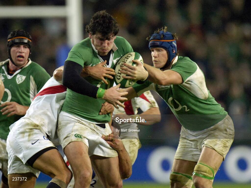 24 February 2007; Shane Horgan, Ireland, is tackled by Johnny Wilkinson, England. RBS Six Nations Rugby Championship, Ireland v England, Croke Park, Dublin. Picture Credit: Matt Browne / SPORTSFILE