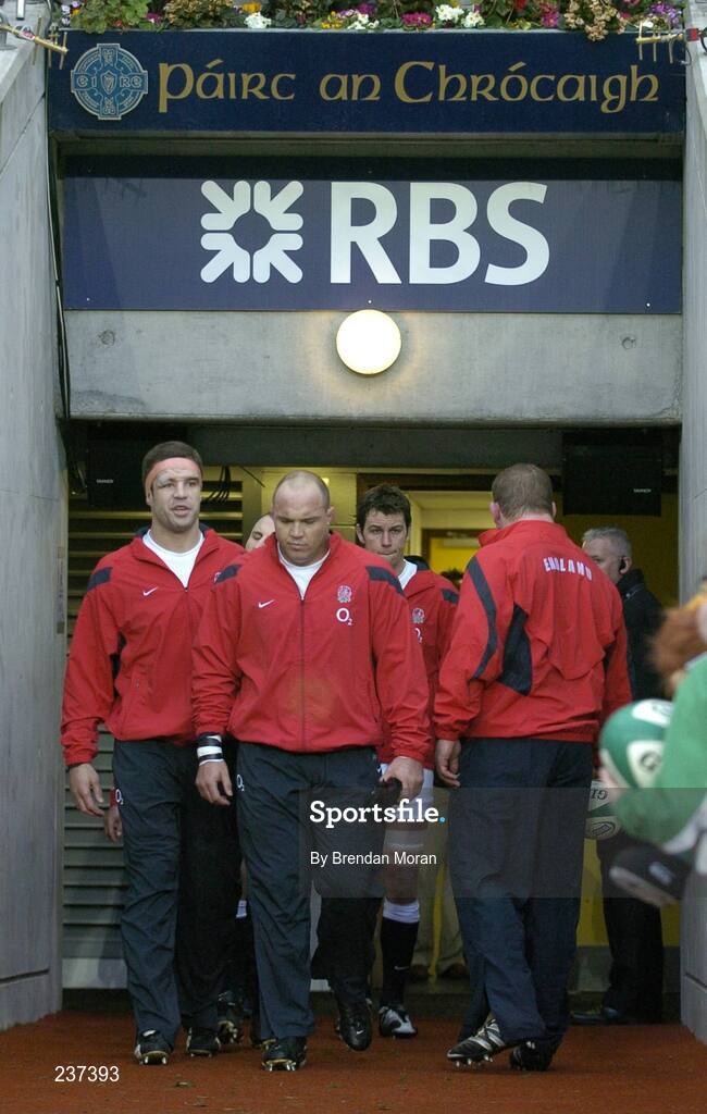 24 February 2007; The England team make their way out of the dressing rooms and onto the pitch before the game. RBS Six Nations Rugby Championship, Ireland v England, Croke Park, Dublin. Picture Credit: Brendan Moran / SPORTSFILE