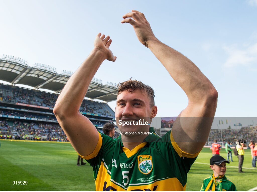 21 September 2014; Kerry's James O'Donoghue celebrates his side's victory. GAA Football All Ireland Senior Championship Final, Kerry v Donegal. Croke Park, Dublin. Picture credit: Stephen McCarthy / SPORTSFILE