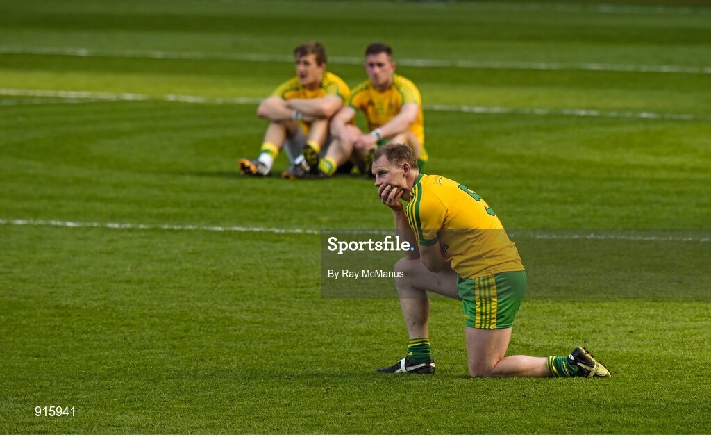 21 September 2014; Donegal's Anthony Thompson on the field during the presentation. GAA Football All Ireland Senior Championship Final, Kerry v Donegal. Croke Park, Dublin. Picture credit: Ray McManus / SPORTSFILE