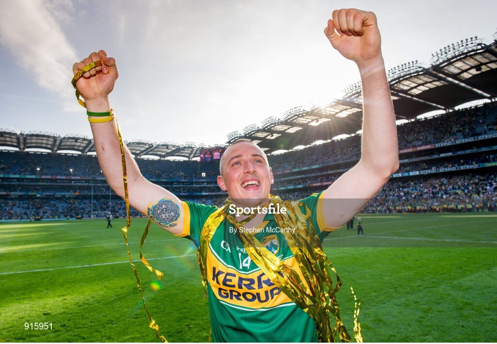 21 September 2014; Kerry's Kieran Donaghy celebrates his side's victory. GAA Football All Ireland Senior Championship Final, Kerry v Donegal. Croke Park, Dublin. Picture credit: Stephen McCarthy / SPORTSFILE