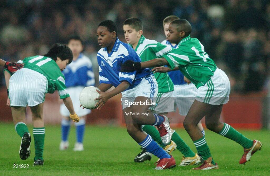 3 February 2007; Action from the Cumann na mBunscoil international game which was played at half time of the Allianz NFL Division 1A, Dublin v Tyrone, Croke Park, Dublin. Picture credit: Pat Murphy / SPORTSFILE