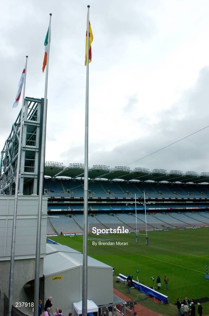 24 February 2007; The St George's Cross, the Irish Tricolour and the Ulster flag fly over Croke Park before the game. RBS Six Nations Rugby Championship, Ireland v England, Croke Park, Dublin. Picture Credit: Brendan Moran / SPORTSFILE