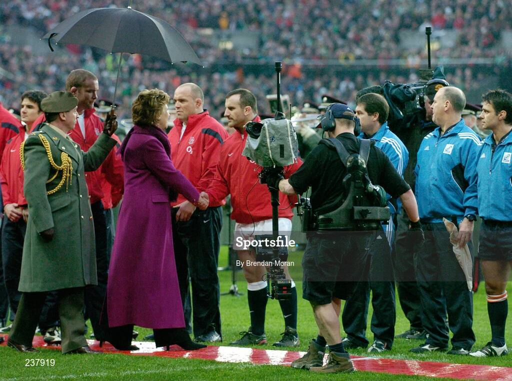 24 February 2007; President Mary McAleese meets members of the English team before the game. RBS Six Nations Rugby Championship, Ireland v England, Croke Park, Dublin. Picture Credit: Brendan Moran / SPORTSFILE