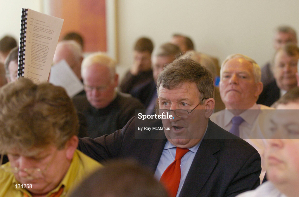 13 March 2004; Ollie Byrne, Shelbourne FC, during the Eircom League AGM at the Clarion Hotel in the International Financial Services Centre, Dublin. Photo by Ray McManus/Sportsfile