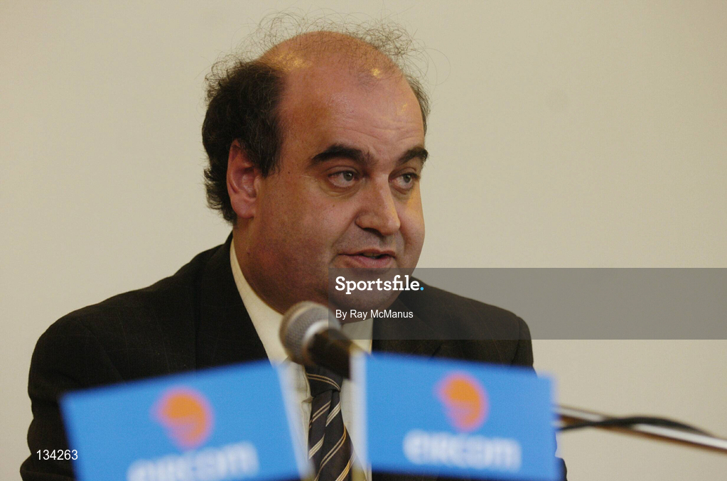 13 March 2004; Michael Hayes, acting General Manager of the eircom League of Ireland, speaking during the Eircom League AGM at the Clarion Hotel in the International Financial Services Centre, Dublin. Photo by Ray McManus/Sportsfile