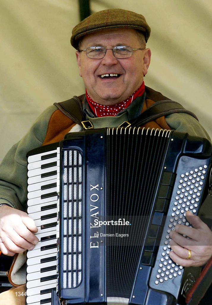 16 March 2004; Barry Smith, from the Harmonious Blacksmith's Band, ahead of racing on Day One of the Cheltenham Racing Festival at Prestbury Park in Cheltenham, England. Photo by Damien Eagers/Sportsfile