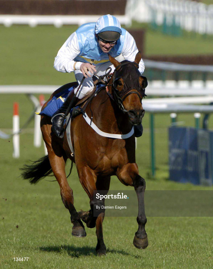 16 March 2004; Hardy Eustace, with Conor O'Dwyer up, on their way to winning the Smurfit Champion Hurdle Challenge Trophy during Day One of the Cheltenham Racing Festival at Prestbury Park in Cheltenham, England. Photo by Damien Eagers/Sportsfile