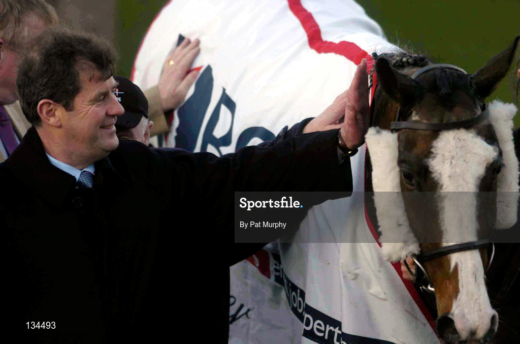 16 March 2004; Winning owner JP McManus with Creon after winning the Pertemps Final Handicap Hurdle during Day One of the Cheltenham Racing Festival at Prestbury Park in Cheltenham, England. Photo by Pat Murphy/Sportsfile