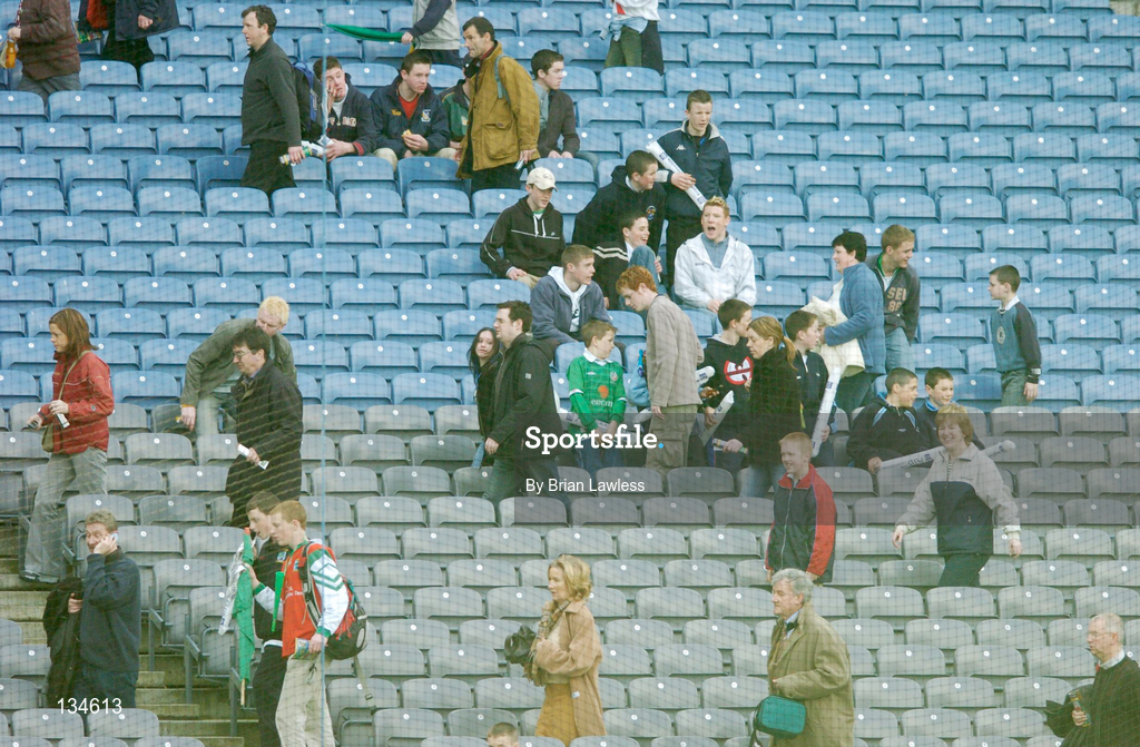 17 March 2004; Supporters in the Cusack Stand ahead of the AIB All-Ireland Senior Club Football Championship Final between An Gaeltacht and Caltra at Croke Park in Dublin. Photo by Brian Lawless/Sportsfile