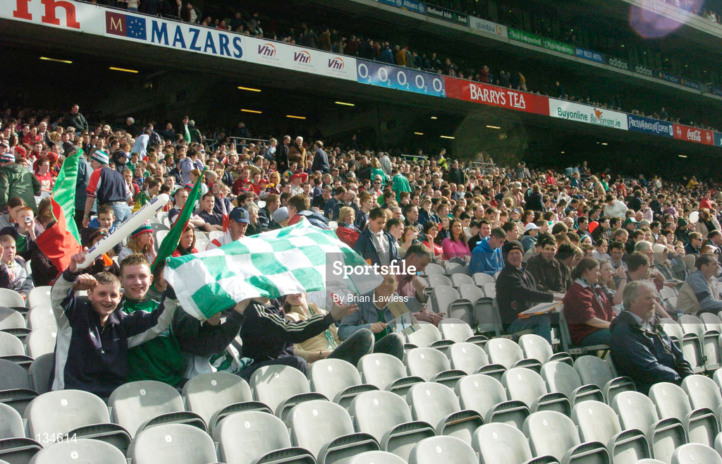 17 March 2004; Supporters in the Cusack Stand ahead of the AIB All-Ireland Senior Club Football Championship Final between An Gaeltacht and Caltra at Croke Park in Dublin. Photo by Brian Lawless/Sportsfile