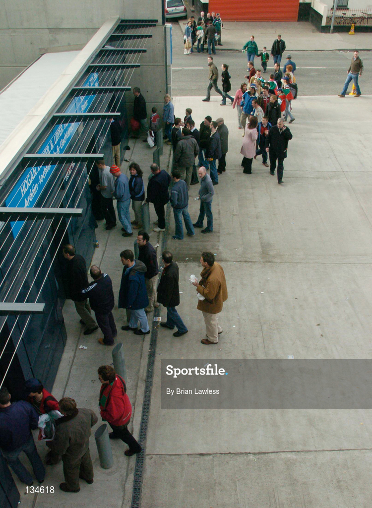 17 March 2004; Supporters arrive to Croke Park ahead of the AIB All-Ireland Senior Club Football Championship Final between An Gaeltacht and Caltra at Croke Park in Dublin. Photo by Brian Lawless/Sportsfile