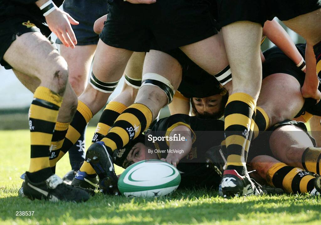 6 March 2007; Nicholson Boyd, Portora Royal School, Enniskillen, sets the ball up for his scrum half. Northern Bank Schools Cup Semi-Final, Portora Royal School, Enniskillen v Wallace High School, Lisburn, Ravenhill Park, Belfast, Co. Antrim. Picture credit: Oliver McVeigh / SPORTSFILE