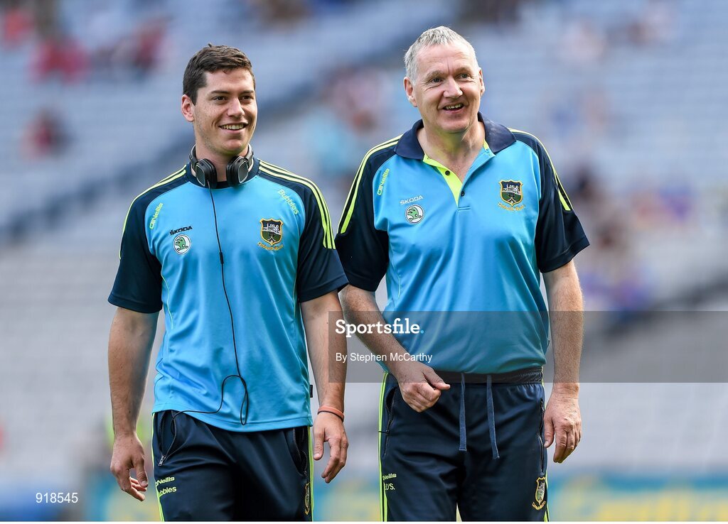 27 September 2014; Tipperary manager Eamon O'Shea, right, and John O'Dwyer ahead of the game. GAA Hurling All Ireland Senior Championship Final Replay, Kilkenny v Tipperary. Croke Park, Dublin. Picture credit: Stephen McCarthy / SPORTSFILE