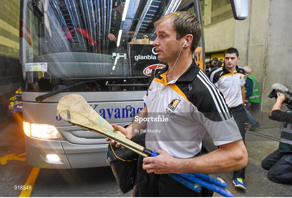 27 September 2014; Kilkenny's JJ Delaney arrives ahead of the game. GAA Hurling All Ireland Senior Championship Final Replay, Kilkenny v Tipperary. Croke Park, Dublin. Picture credit: Pat Murphy / SPORTSFILE