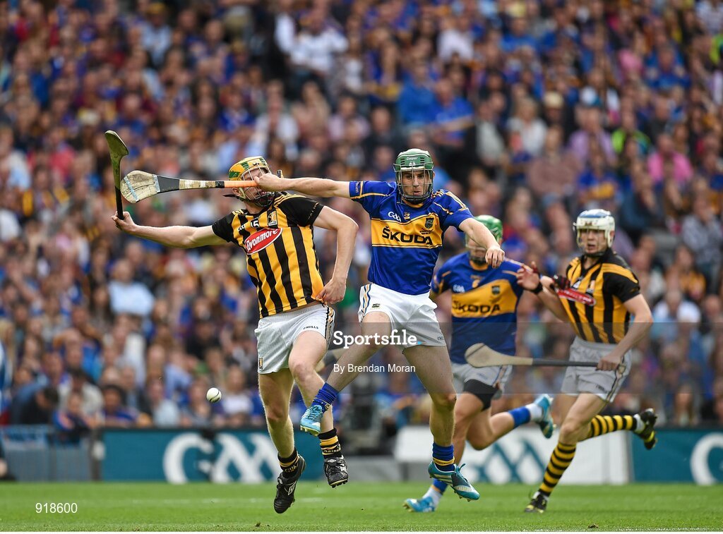 27 September 2014; John Power, Kilkenny, in action against Cathal Barrett, Tipperary. GAA Hurling All Ireland Senior Championship Final Replay, Kilkenny v Tipperary. Croke Park, Dublin. Picture credit: Brendan Moran / SPORTSFILE