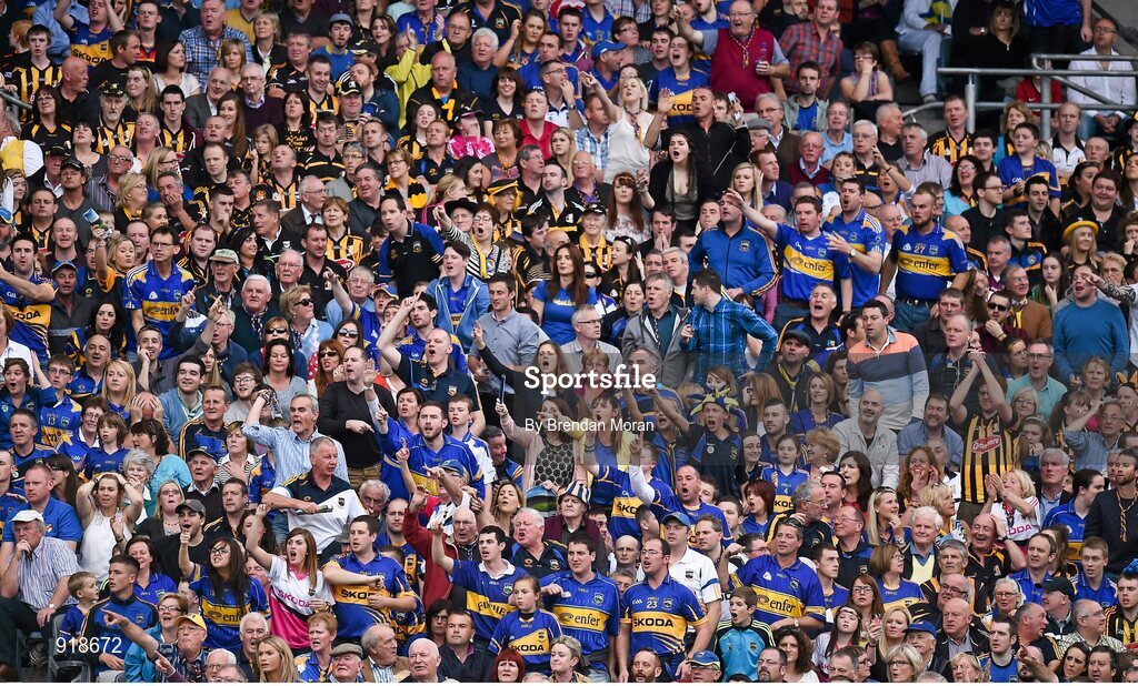 27 September 2014; Tipperary supporters vent their frustrations to a referee decision during the game. GAA Hurling All Ireland Senior Championship Final Replay, Kilkenny v Tipperary. Croke Park, Dublin. Picture credit: Brendan Moran / SPORTSFILE