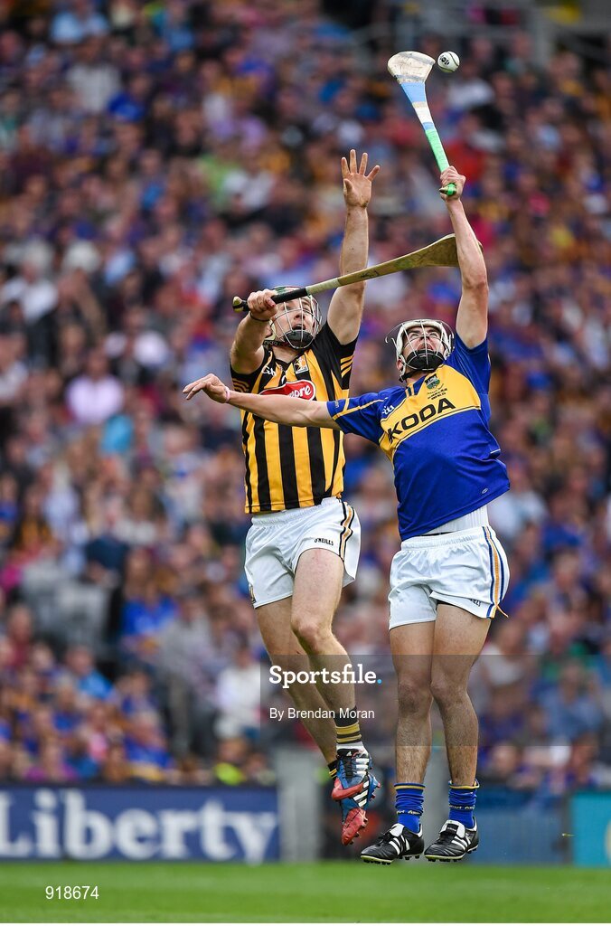 27 September 2014; Patrick Maher, Tipperary, in action against Kieran Joyce, Kilkenny. GAA Hurling All Ireland Senior Championship Final Replay, Kilkenny v Tipperary. Croke Park, Dublin. Picture credit: Brendan Moran / SPORTSFILE