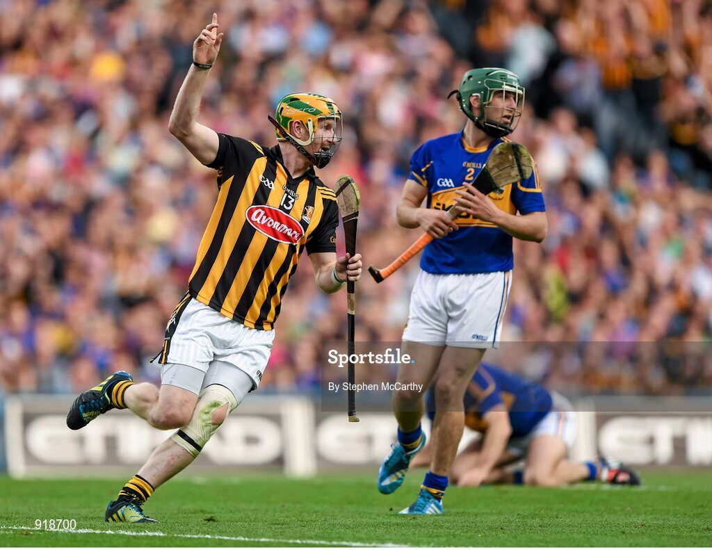 27 September 2014; Richie Power, Kilkenny, celebrates after scoring his side's first goal of the game. GAA Hurling All Ireland Senior Championship Final Replay, Kilkenny v Tipperary. Croke Park, Dublin. Picture credit: Stephen McCarthy / SPORTSFILE