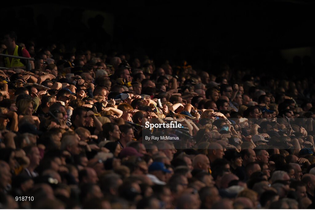 27 September 2014; Supporters in the Cusack stand watch the game. GAA Hurling All Ireland Senior Championship Final Replay, Kilkenny v Tipperary. Croke Park, Dublin. Picture credit: Ray McManus / SPORTSFILE