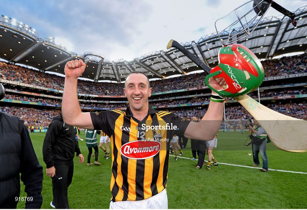 27 September 2014; Kilkenny's Eoin Larkin celebrates after the game. GAA Hurling All Ireland Senior Championship Final Replay, Kilkenny v Tipperary. Croke Park, Dublin. Picture credit: Pat Murphy / SPORTSFILE