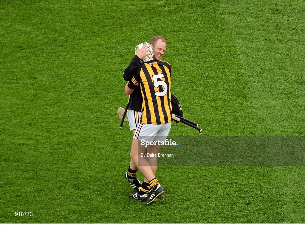 27 September 2014; Brothers Tommy, left, and Pádraig Walsh, Kilkenny, celebrate after the game. GAA Hurling All Ireland Senior Championship Final Replay, Kilkenny v Tipperary. Croke Park, Dublin. Picture credit: Dáire Brennan / SPORTSFILE