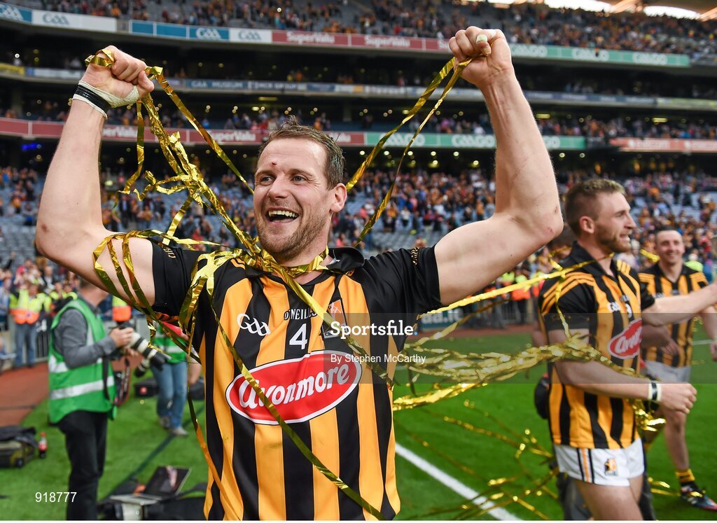 27 September 2014; Kilkenny's Jackie Tyrrell celebrates after the game. GAA Hurling All Ireland Senior Championship Final Replay, Kilkenny v Tipperary. Croke Park, Dublin. Picture credit: Stephen McCarthy / SPORTSFILE